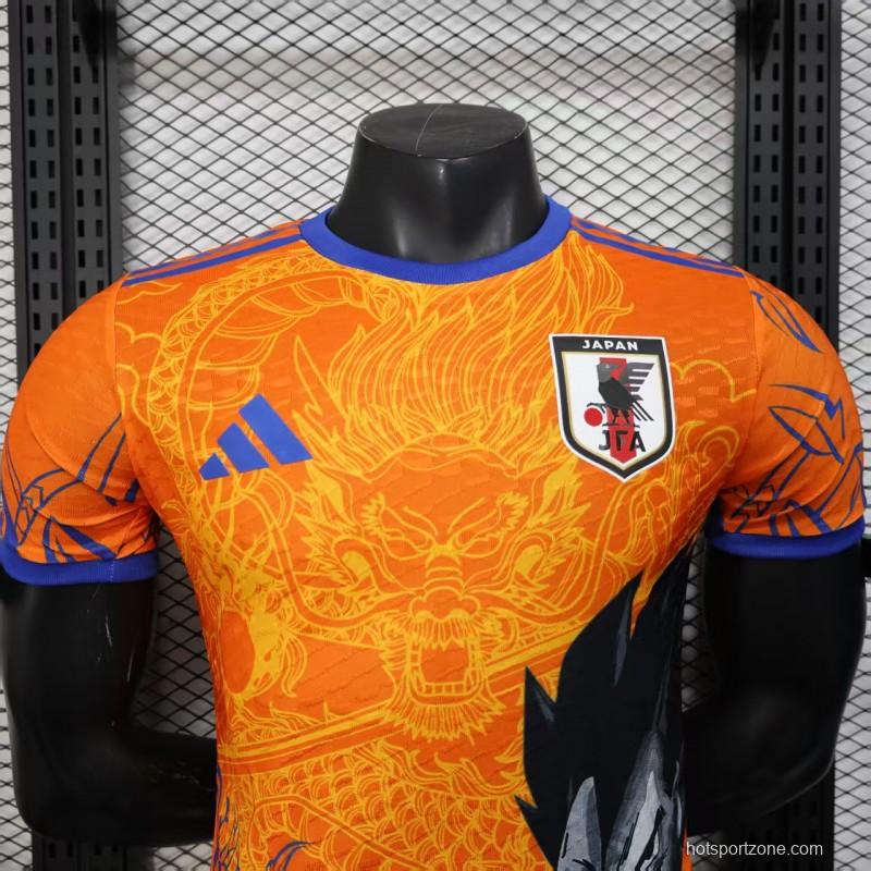Player Version 2025 Japan Orange with Dragon Ball Z Vegeta Character Jersey