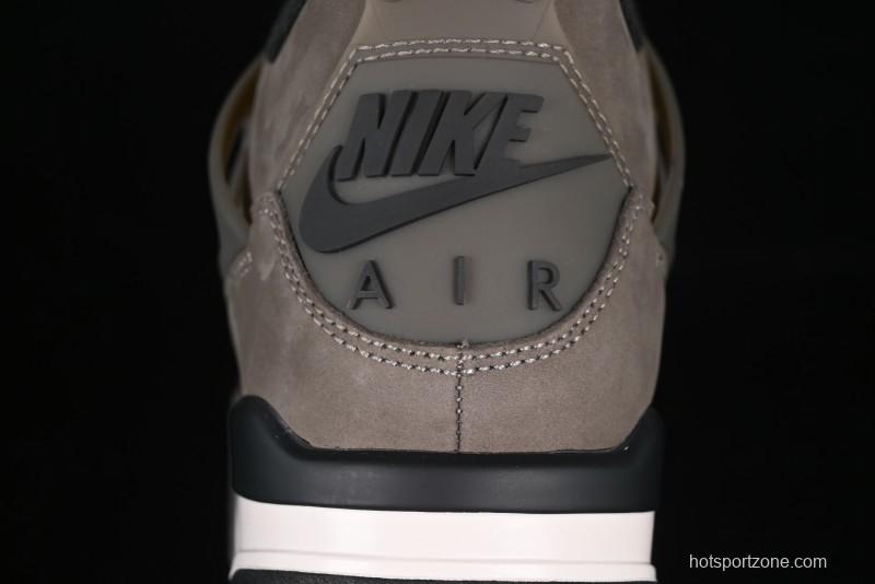 Nike Air Jordan 4 Retro Sneakers in Cave Stone Brown with Black Mesh and TPU Details - FV5029-200