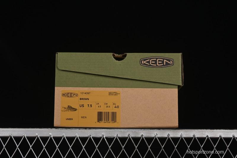 Keen Uneek Flat-M Woven Elastic Outdoor Sandals for Hiking and Water Activities - 1014097 Brown