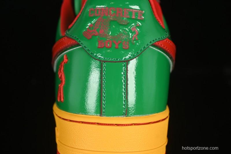 Nike Air Force 1'07 Low Lil Yachty Collaboration Casual Sneakers with Patent Leather and Multicolor Design - IH4383-300