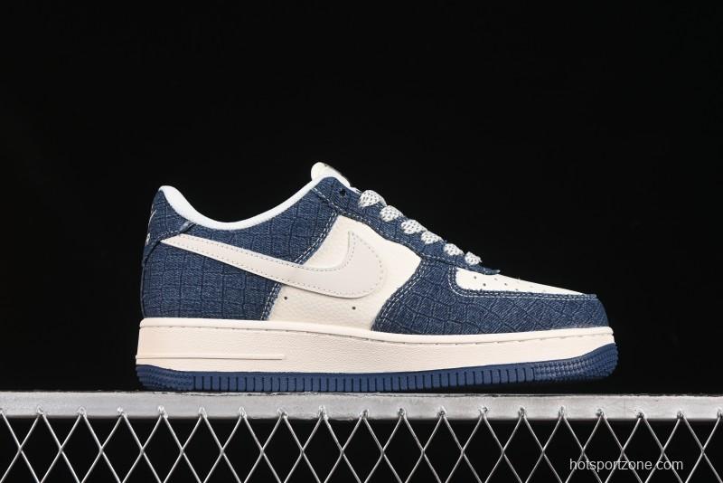 Nike Air Force 1'07 Low LV Collaboration Dark Blue Checkerboard Casual Sneakers - XS1958-551