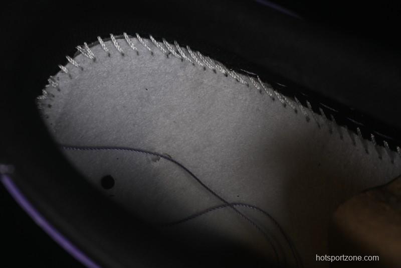 Nike Air Force 1'07 Low Casual Sneakers in Black with Purple Swoosh - HQ2037-001