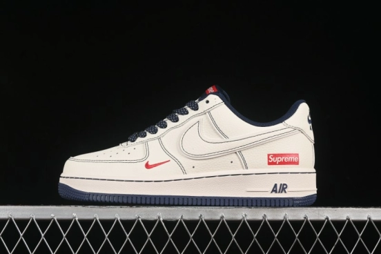 Nike Air Force 1 '07 Low Supreme Collaboration Casual Sneakers with Full-Length Air Cushion - HH7518-074