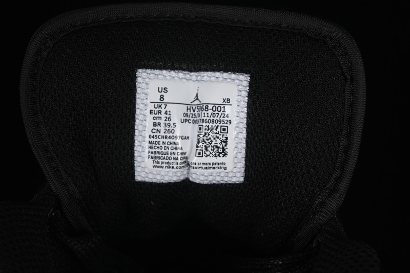 Nike Air Jordan 1 Low AJ1 Basketball Shoes Black White Canvas Leather Panel - HV5968-001