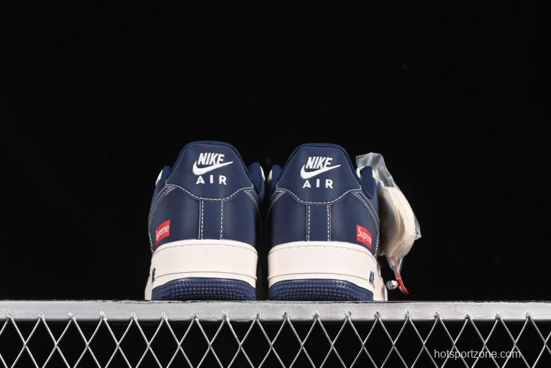 Nike Air Force 1 '07 Low Supreme Collaboration Grey Blue Casual Sneakers - HH7518-054