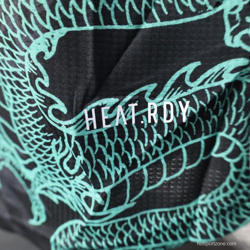 Player Version 2025 Algeria Black with Mint Green Dragon Pattern Jersey