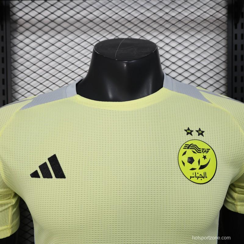 Player Version 2025 Algeria Light Yellow with Adidas Design Jersey