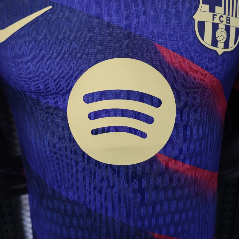 Player Version 25/26 FC Barcelona Blue with Red Diagonal Stripes Jersey