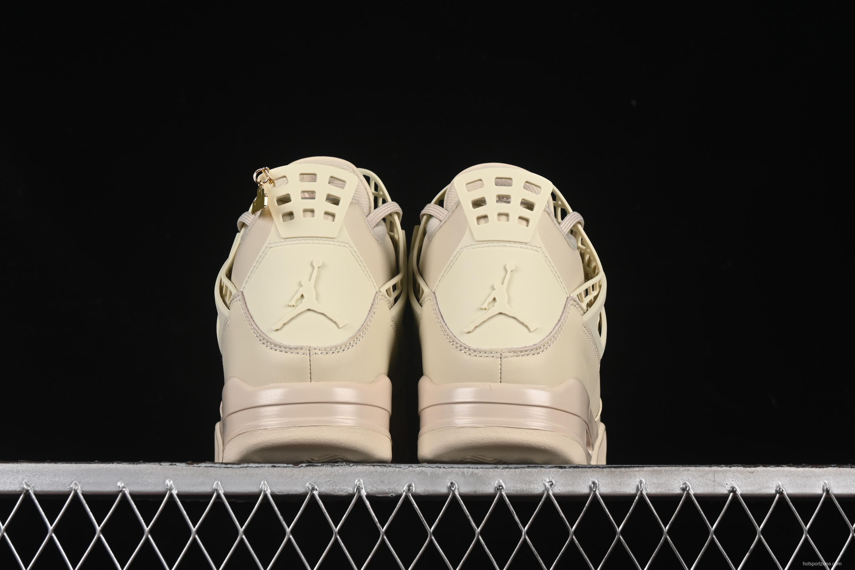 Nike Air Jordan 4 Retro Basketball Shoes in Rattan with NET Design - FN7251-200