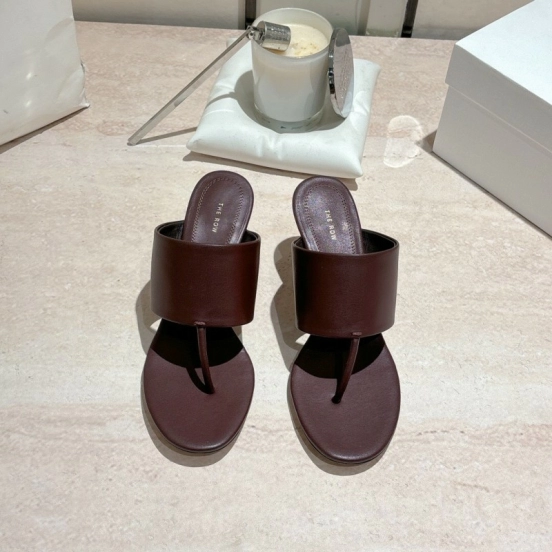 2025 Toteme Brown Calfskin Slippers