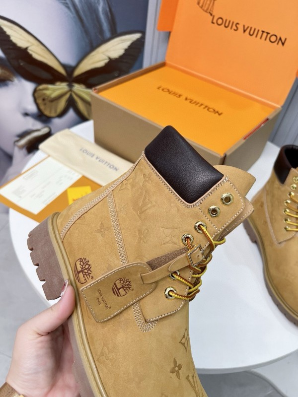 2024 Unisex Louis Vuitton Brown Nubuck Leather Ankle Boots Monogram MJ00450
