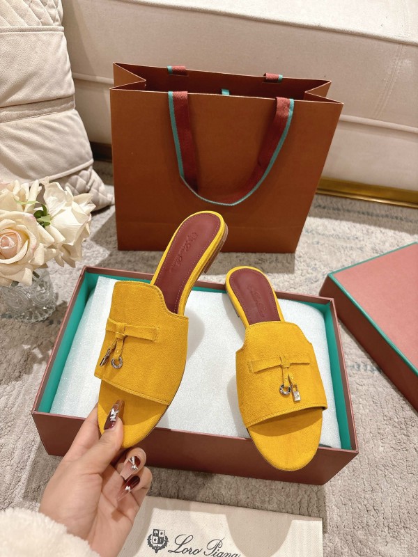 2025 Women LP Yellow Suede Slippers LY00000