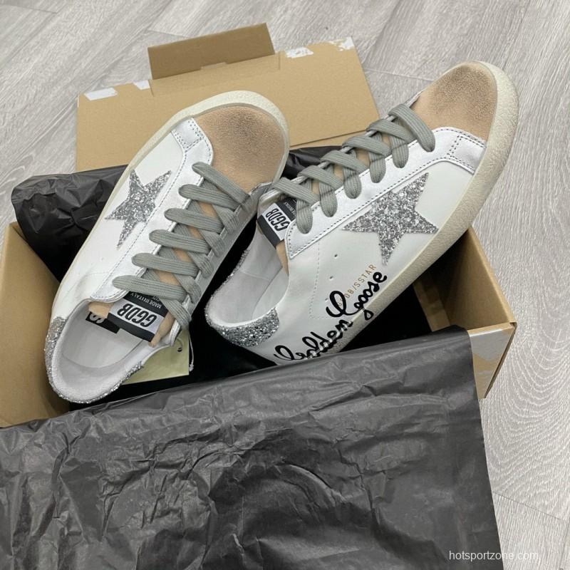 2025 Women GGDB White Silver Leather Suede Sneakers