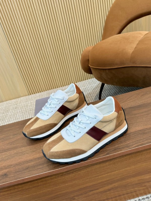 2025 Men HOGAN Beige White Burgundy Suede Leather Sneakers