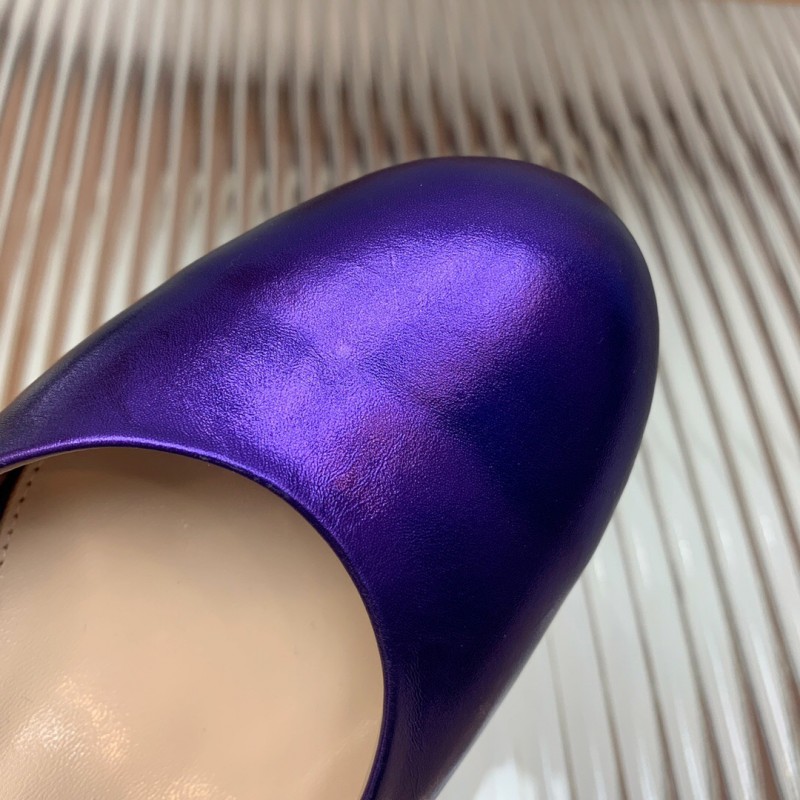 2025 Women Gianvito Rossi Purple Patent Leather High Heel Sandals