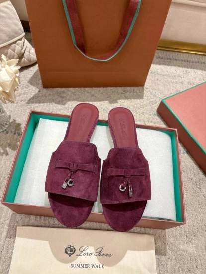 2025 Slippers LP Bloodred Suede Slippers