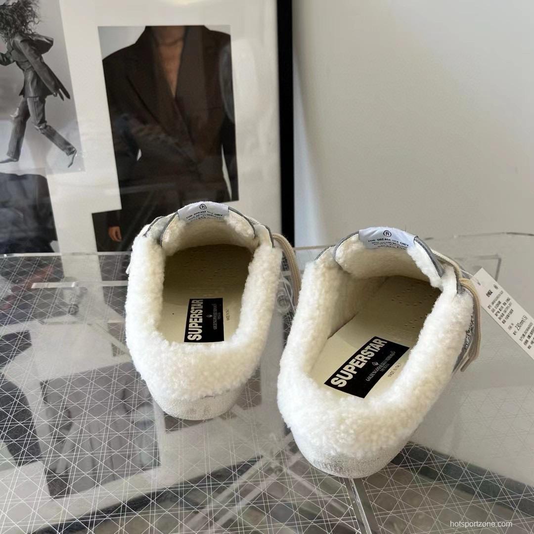 2024 GGDB Light Blue Shearling Leather Slippers MJ00280