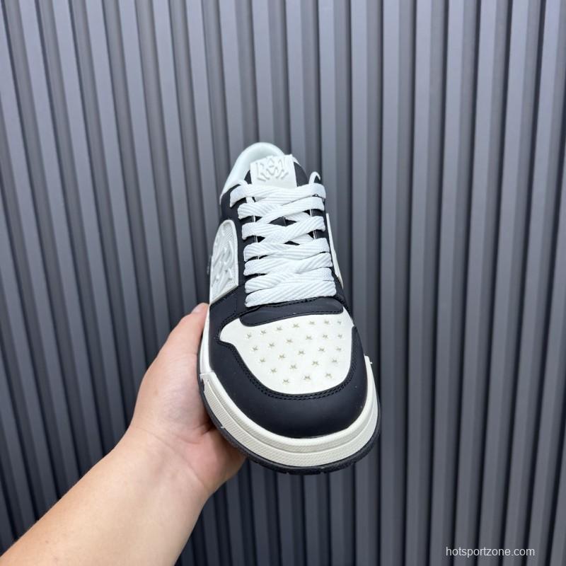 2025 Unisex Amiri Black White Leather Sneakers MJ00360