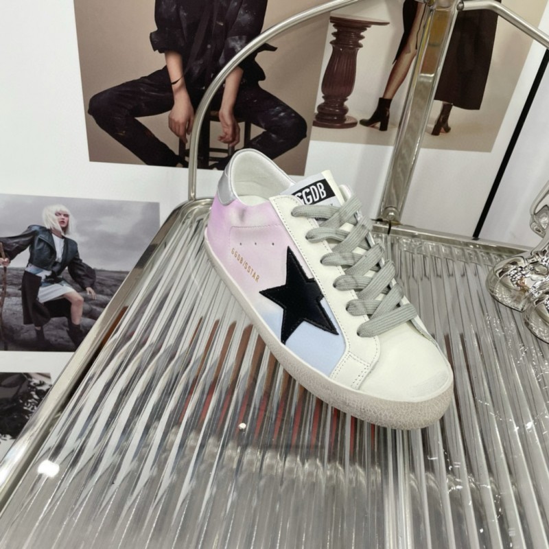 2025 Unisex GGDB White Pink Blue Leather Suede Sneakers