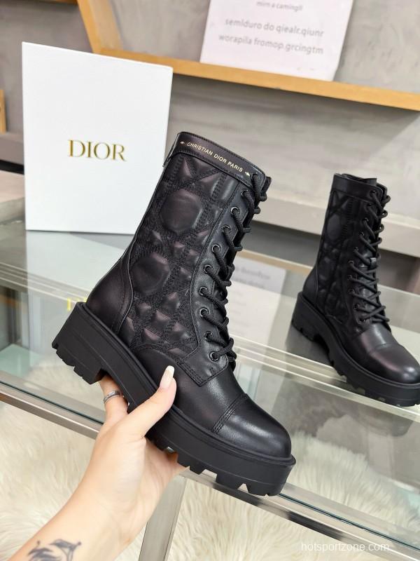 2024 Women Dior black leather boots MJ00430