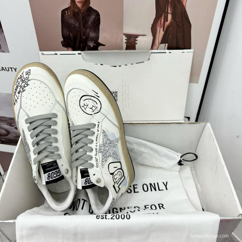 2024 Unisex GGDB White Black Glitter Leather Low-top Sneakers MJ00260