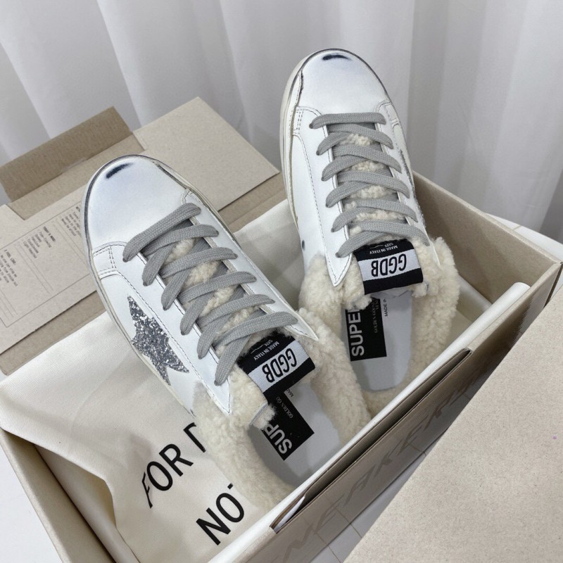 2024 Slippers GGDB White Grey Shearling Slippers MJ00280