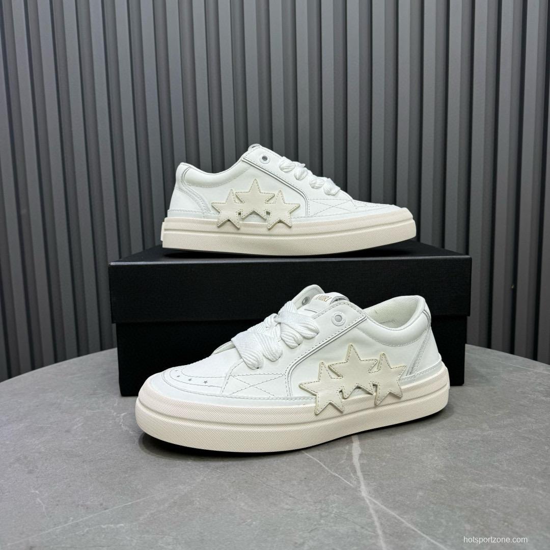 2024 Unisex Amiri White Leather Sneakers MJ00300