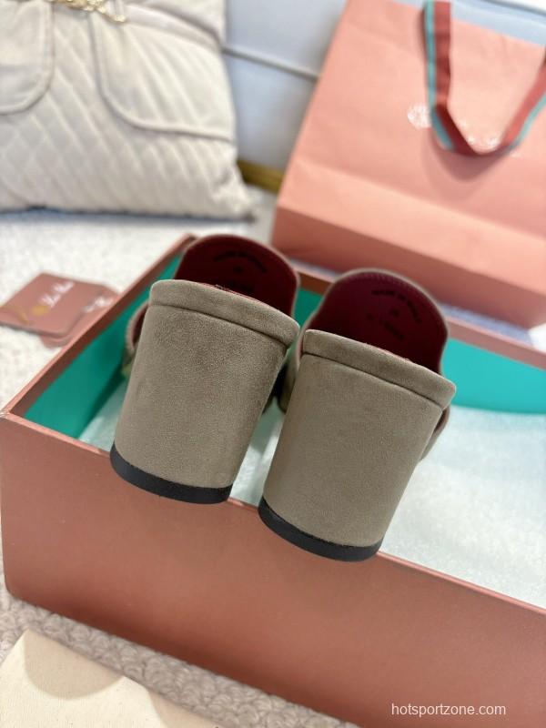 2025 Women LP Grey Suede Sandals