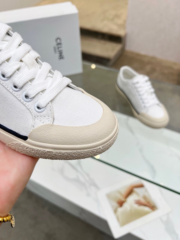 2025 Women Celine White Canvas Sneakers LY00210