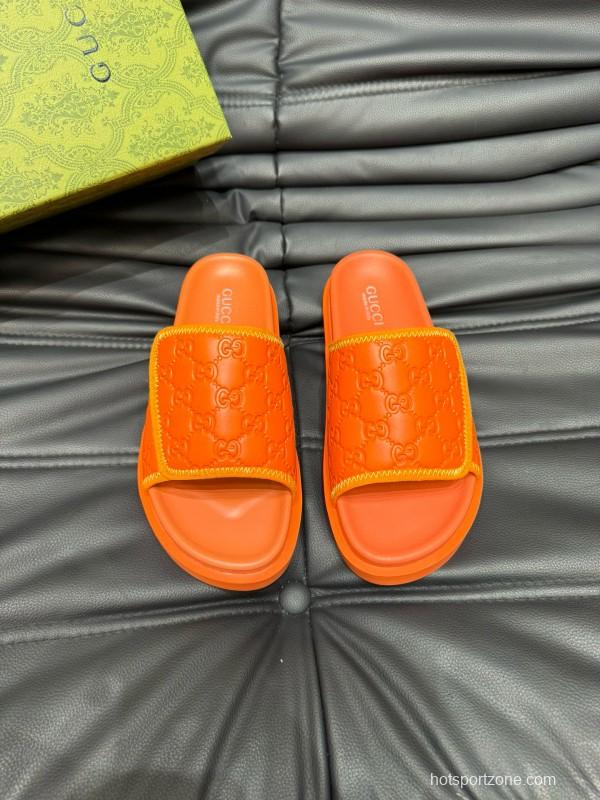 2024 Gucci Orange Synthetic Slippers MJ00200