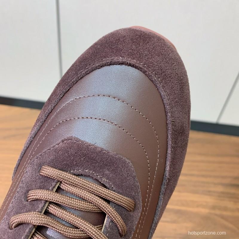 2025 Unisex Le Parmentier Brown Suede Leather Casual Sneakers