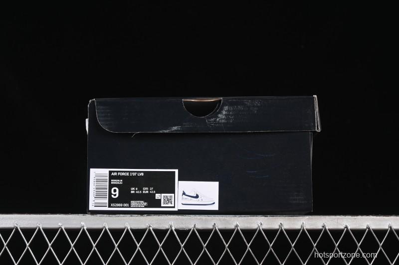 Nike Air Force 1 '07 Low Dior Collaboration Blue Four Small Silver Swoosh Casual Sneakers - XS2869-001