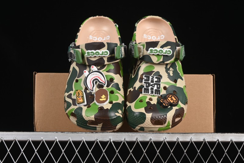 Bape x Crocs Classic Clog Camouflage Print Comfortable Versatile Clog - B.D4