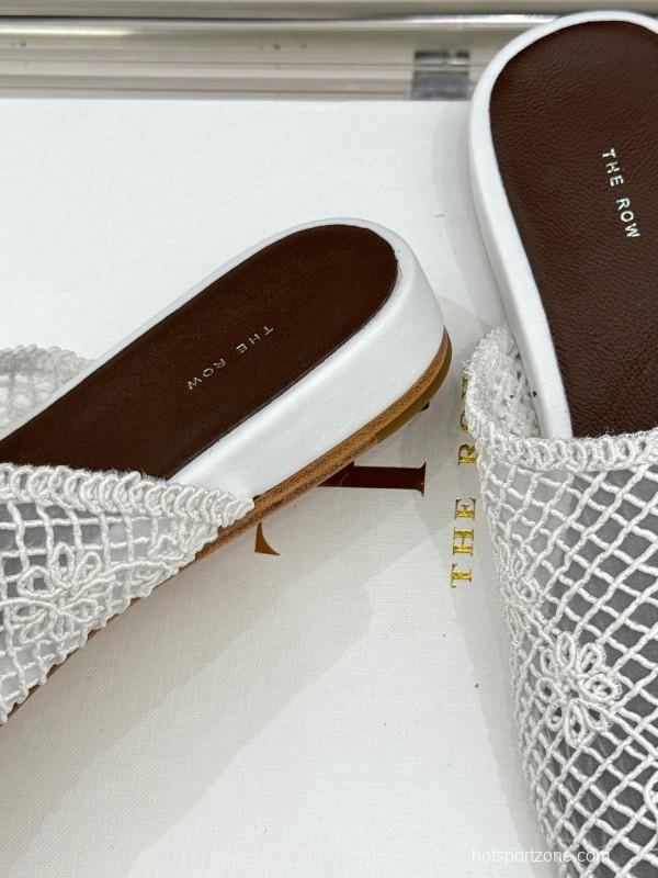 2025 Women Yves Saint Laurent White Mesh Slippers KFY00260