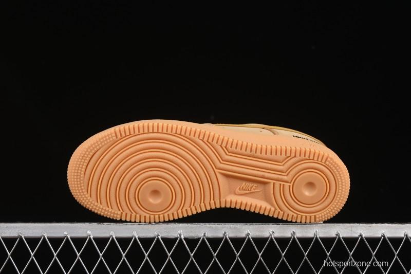 Louis Vuitton x Nike Air Force 1 '07 Low Casual Sneakers with Monogram Print in Wheat - CJ9179-200