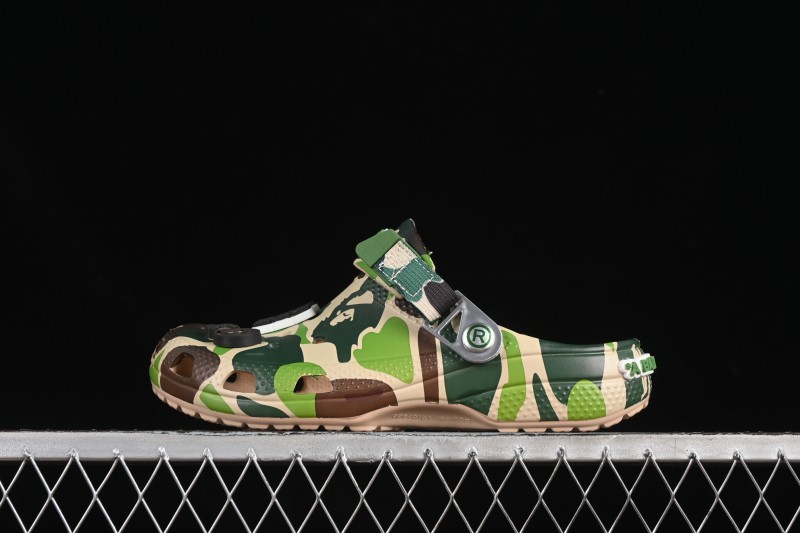 Bape x Crocs Classic Clog Camouflage Print Comfortable Versatile Clog - B.D4