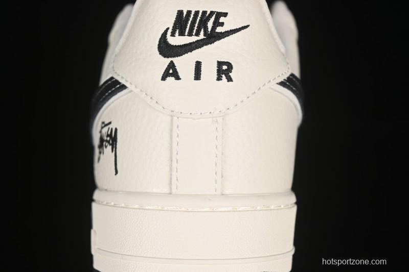 Nike Air Force 1 '07 Low Stussy Collaboration White Gray Casual Sneakers - KK1988-093