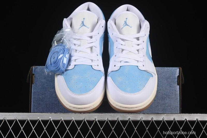 Nike Air Jordan 1 Low Worn Blue Denim Casual Sneakers - HQ2004-400