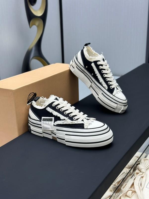 2025 Unisex XVESSEL Black White Canvas Plimsolls Vulcanized Shoes AS00240