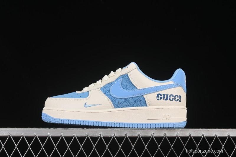 Nike Air Force 1 '07 Low Gucci Collaboration Ice Blue Low-Top Casual Sneakers - DF0188-067