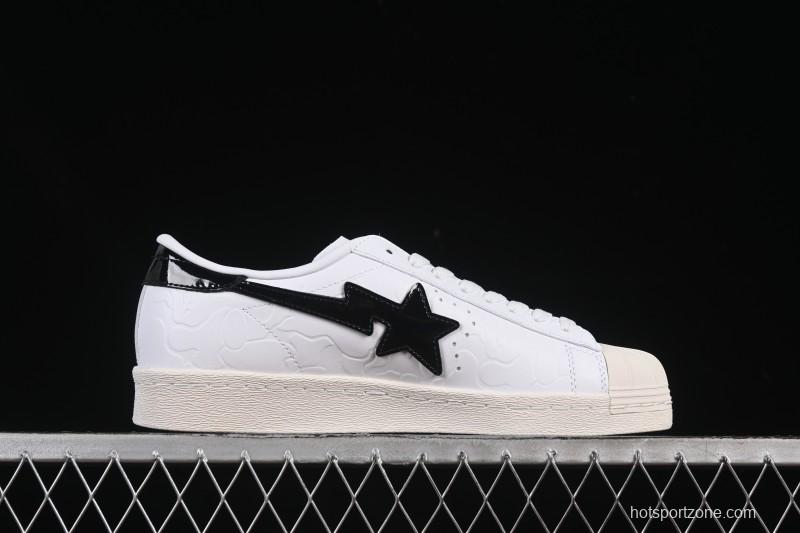 Adidas Bape Superstar Casual Sneakers with Shell Toe Design - JR2701