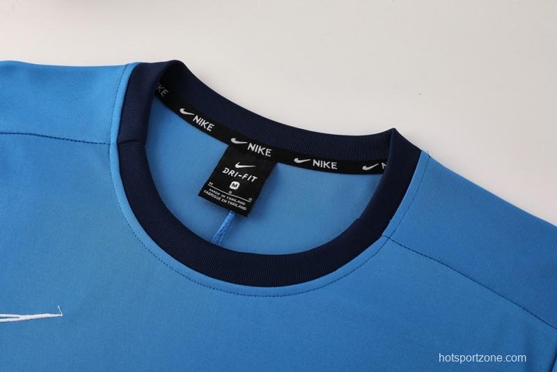 2025 Adidas Blue Short Sleeve Jersey+Shorts