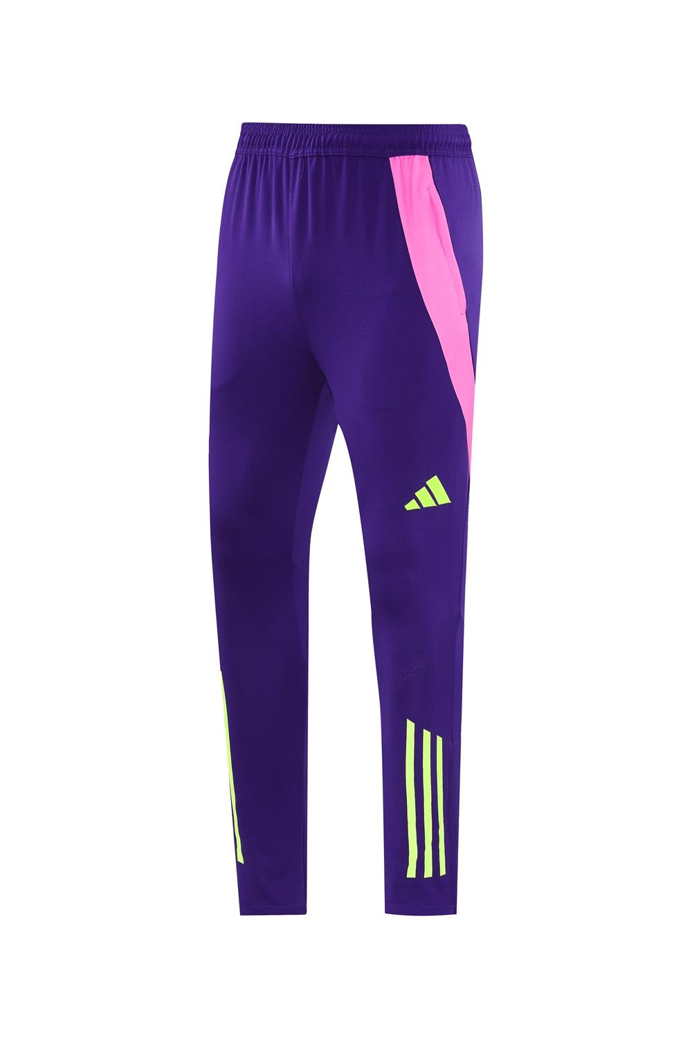 2025 Adidas Purple/Neon Green Half Zipper Jacket +Long Pants