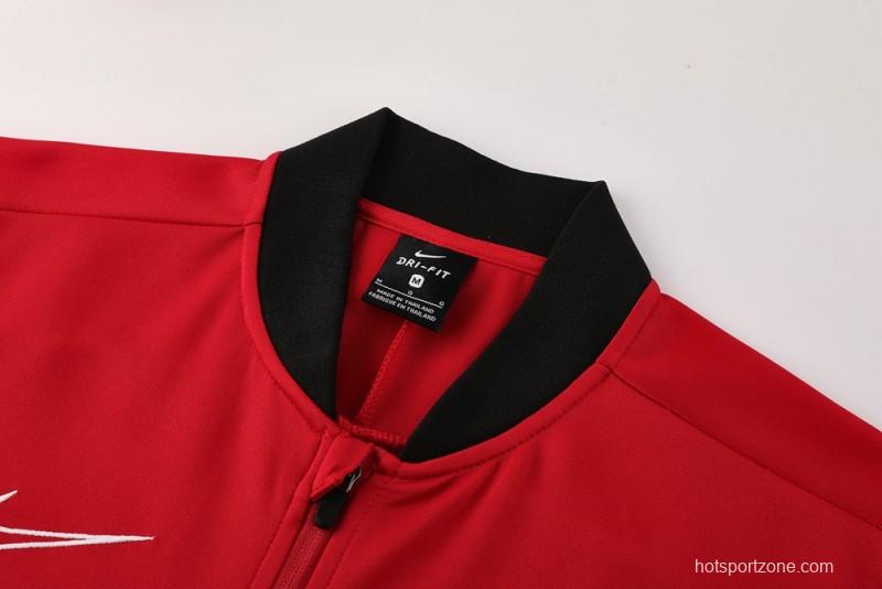 2025 NIKE Red Full Zipper Jacket + Long Pants