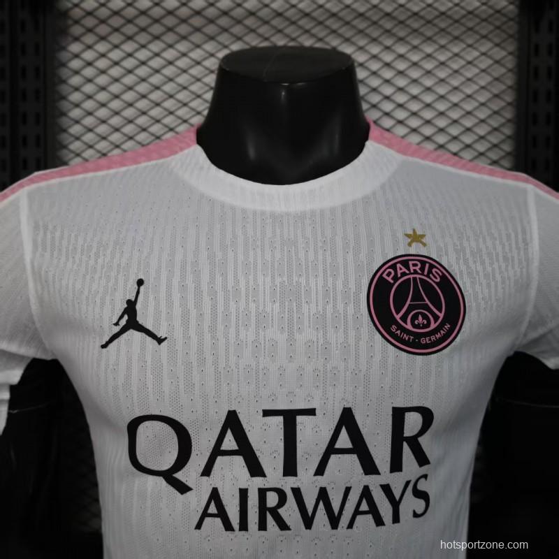Player Version 25/26 Paris Saint-Germain White with Pink Trim Jersey