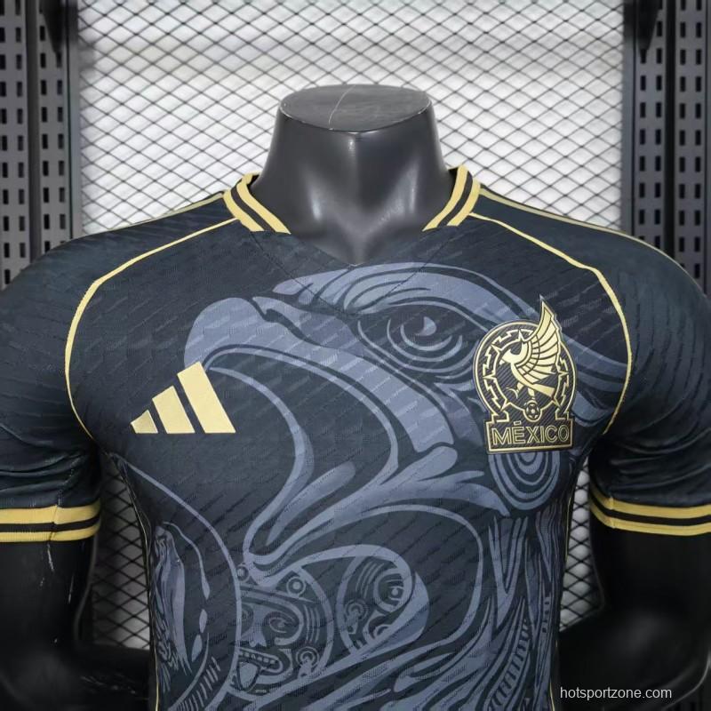 Player Version 2025 Mexico Black with Eagle Feather Pattern Jersey