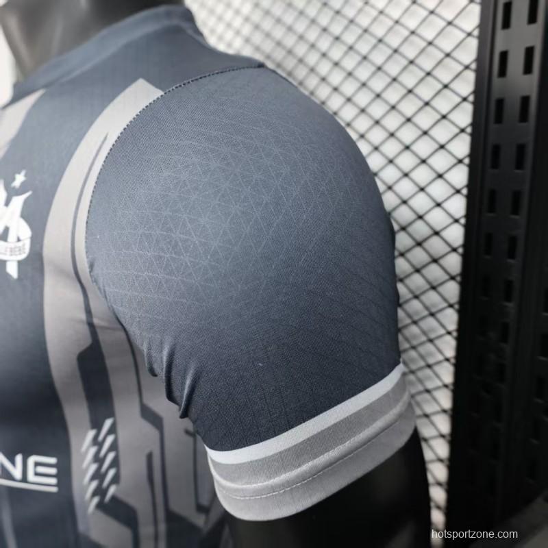 Player Version 25/26 Olympique de Marseille Grey with Geometric Stripes Jersey