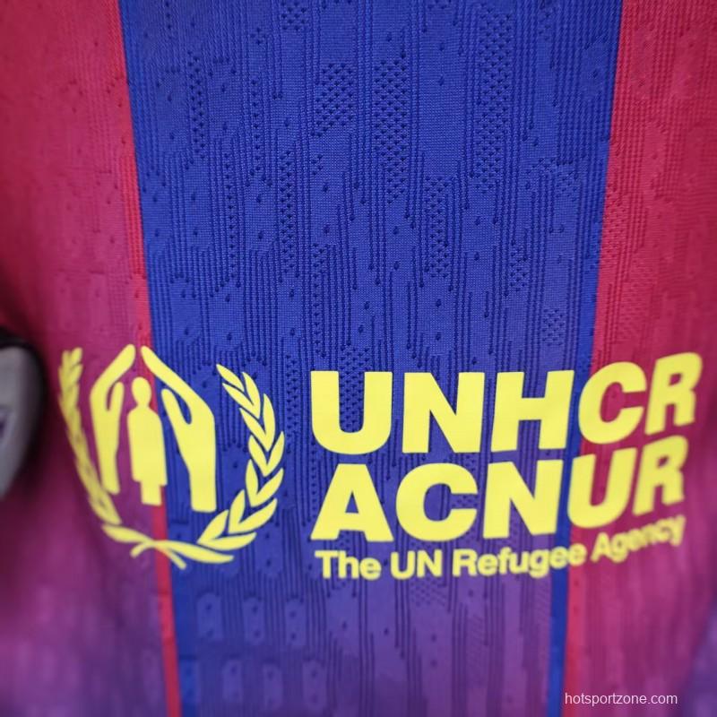 Player Version 25/26 Barcelona Home Jersey Without Sponsor