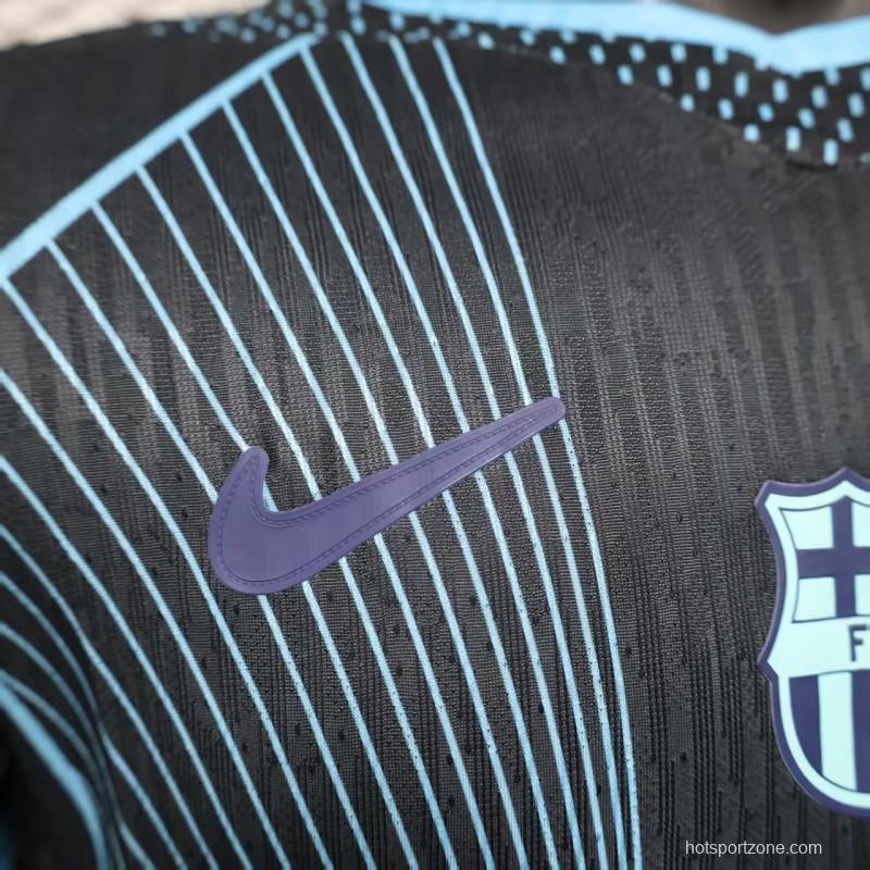 Player Version 25/26 FC Barcelona Black with Geometric Line Pattern Jersey