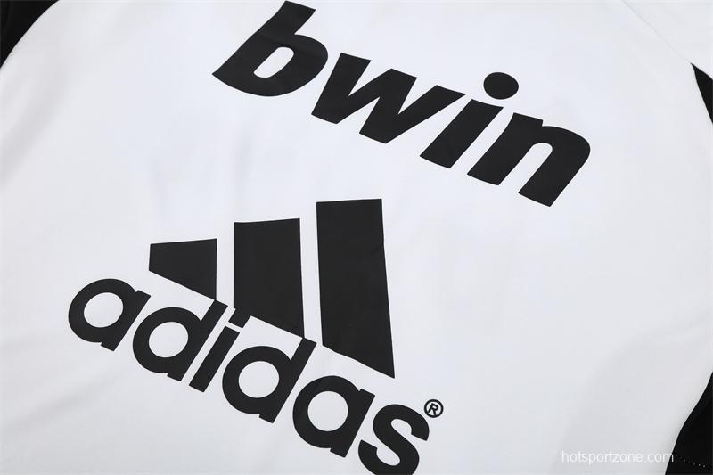 Retro 11/12 Real Madrid White Half Zipper Jacket